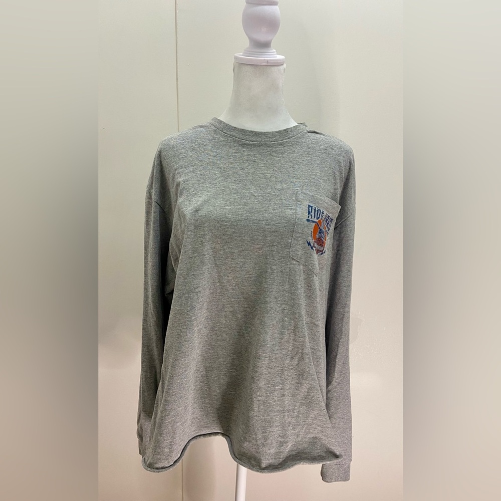 Vintage Harley-Davidson Motorcycles Grey Graphic Long Sleeve Tee